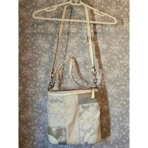Womens Coach Bag Vintage Patchwork Off-White/Silver cross body‎ or shoulder bag